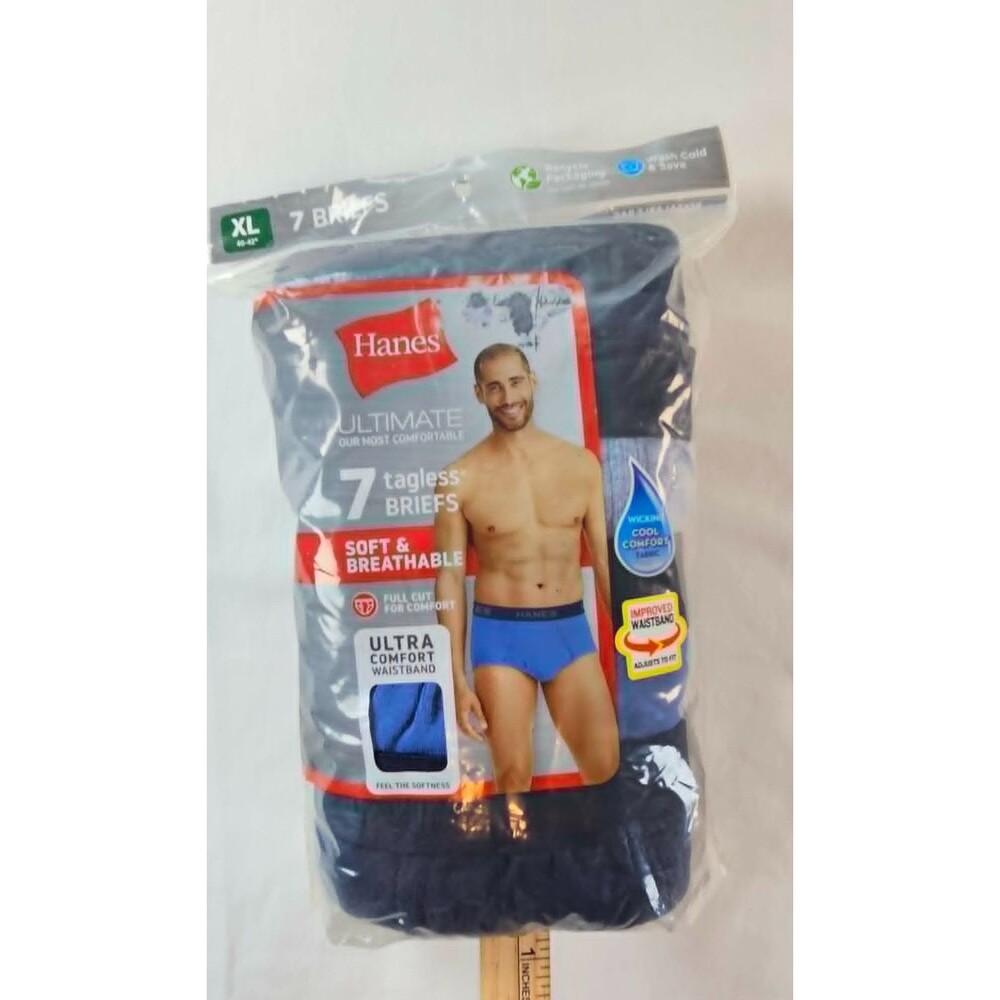 Hanes Briefs Tagless Mid Rise Underwear Many Colors 7 Pairs Mens XL NEW